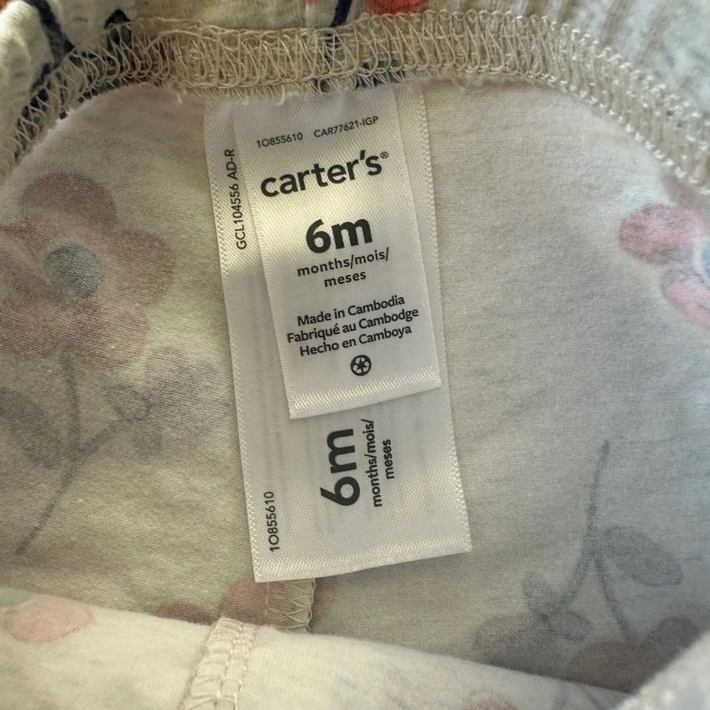 Carter's Baby Leggings with Pink and Gray Floral Design